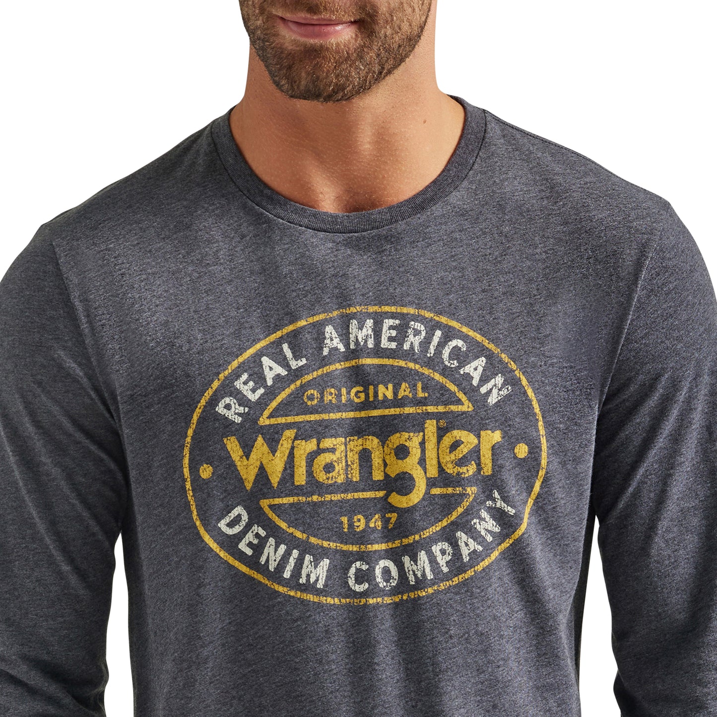 Wrangler Men's George Strait Long Sleeve T-Shirt - Charcoal