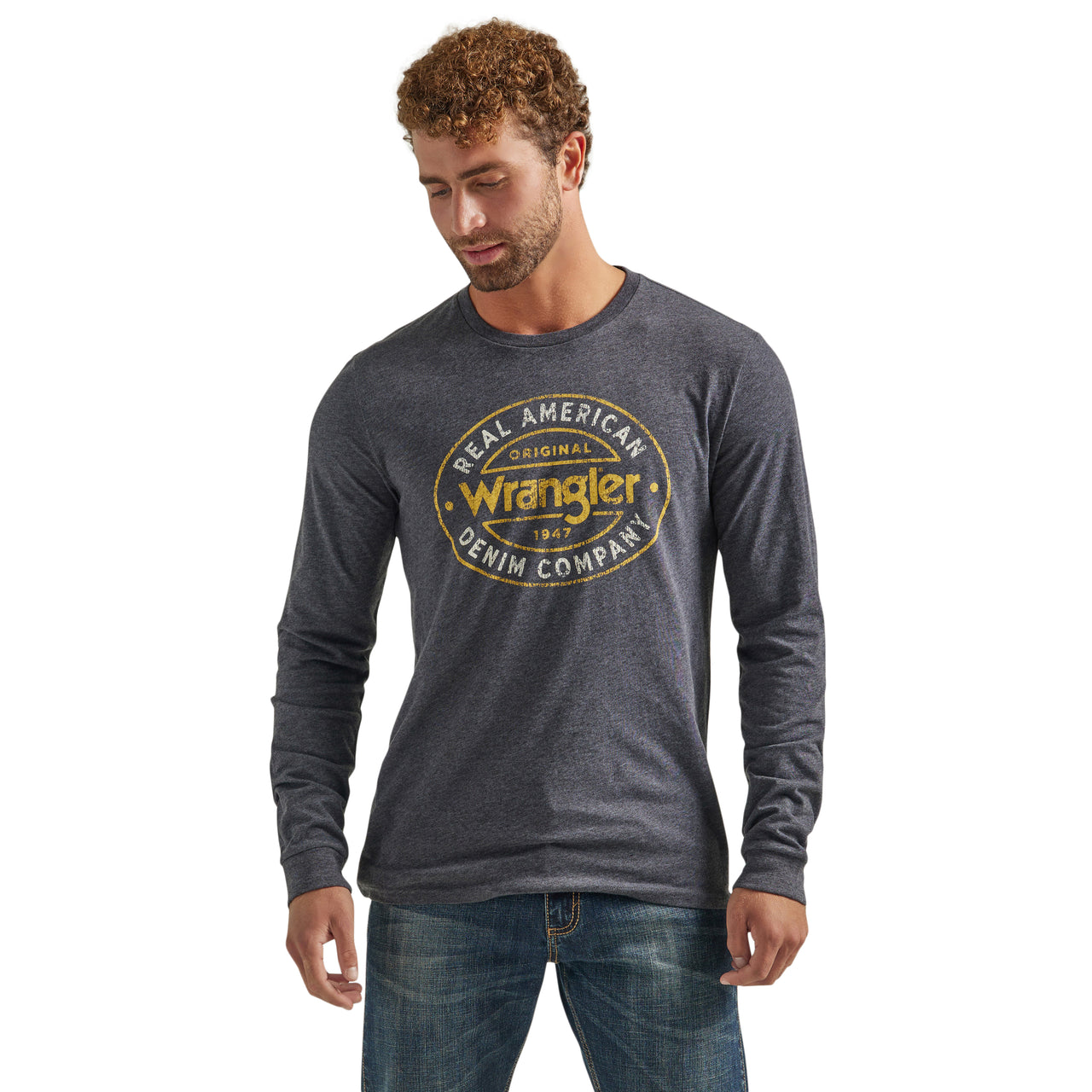 Wrangler Men's George Strait Long Sleeve T-Shirt - Charcoal