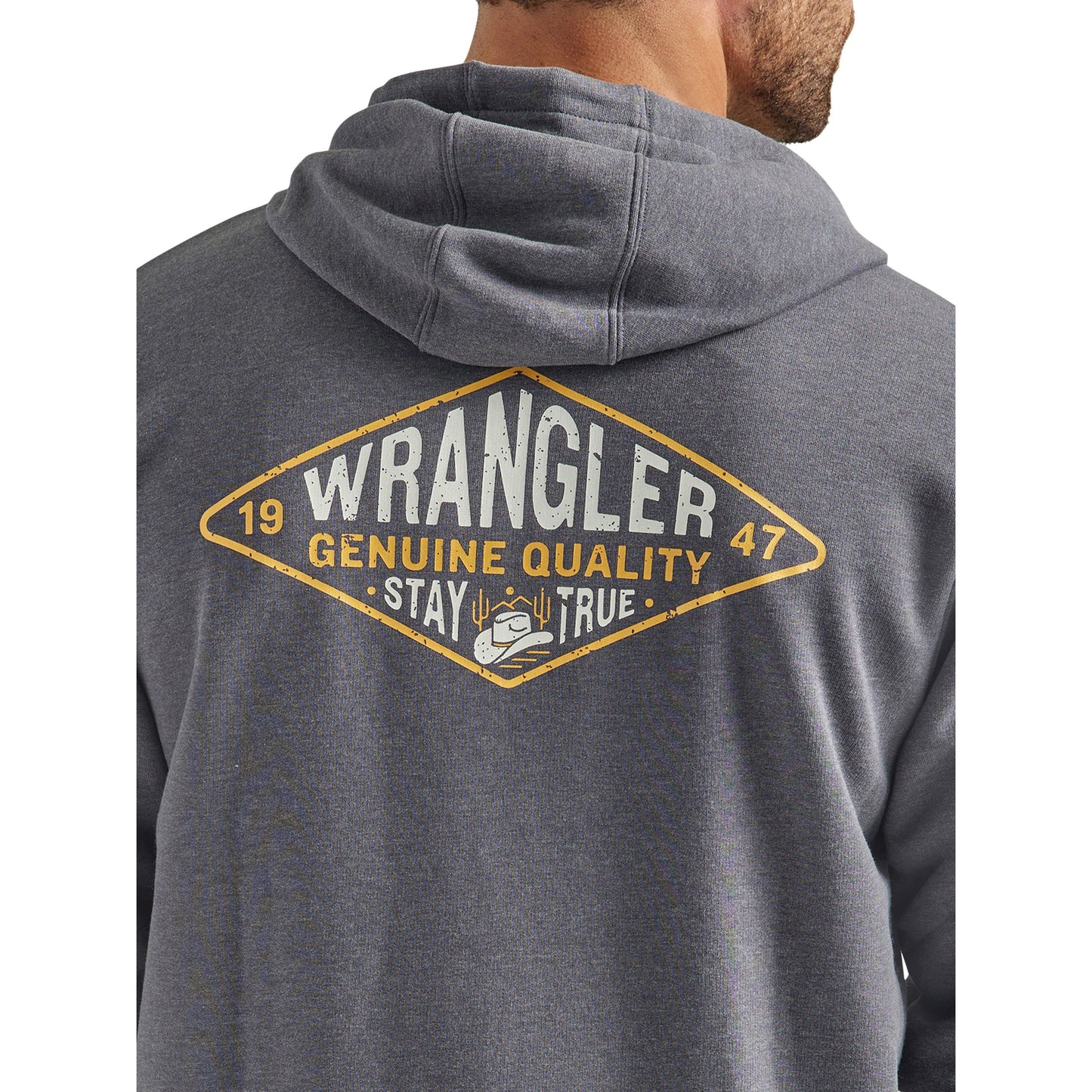 Wrangler Men's Regular Fit Zip Up Hoodie -  Grey