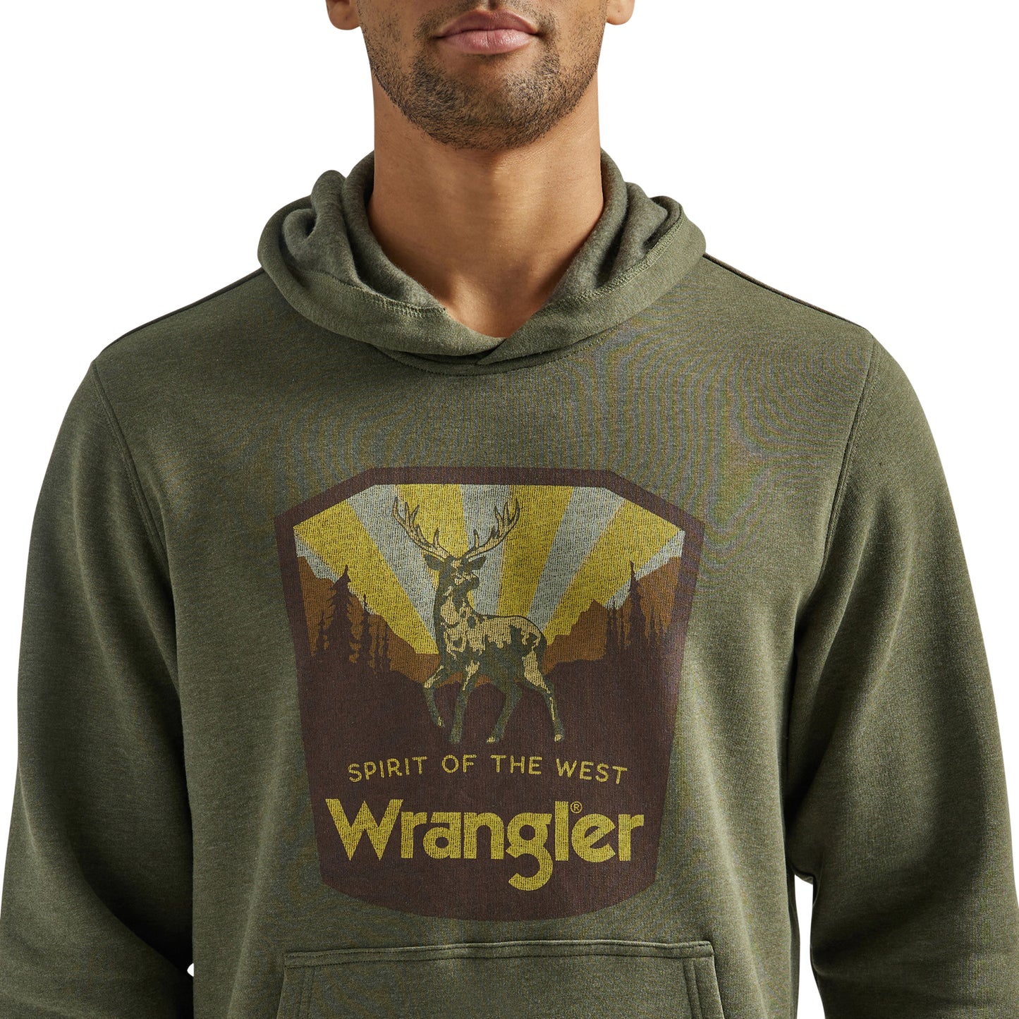 Wrangler Men's Regular Fit Pullover Hoodie - Olive
