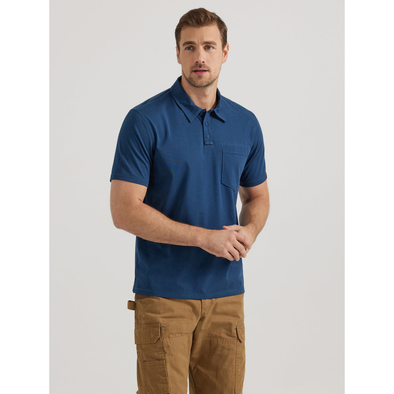 Wrangler Men's Riggs Performance Knit Short Sleeve Polo Shirt - Navy