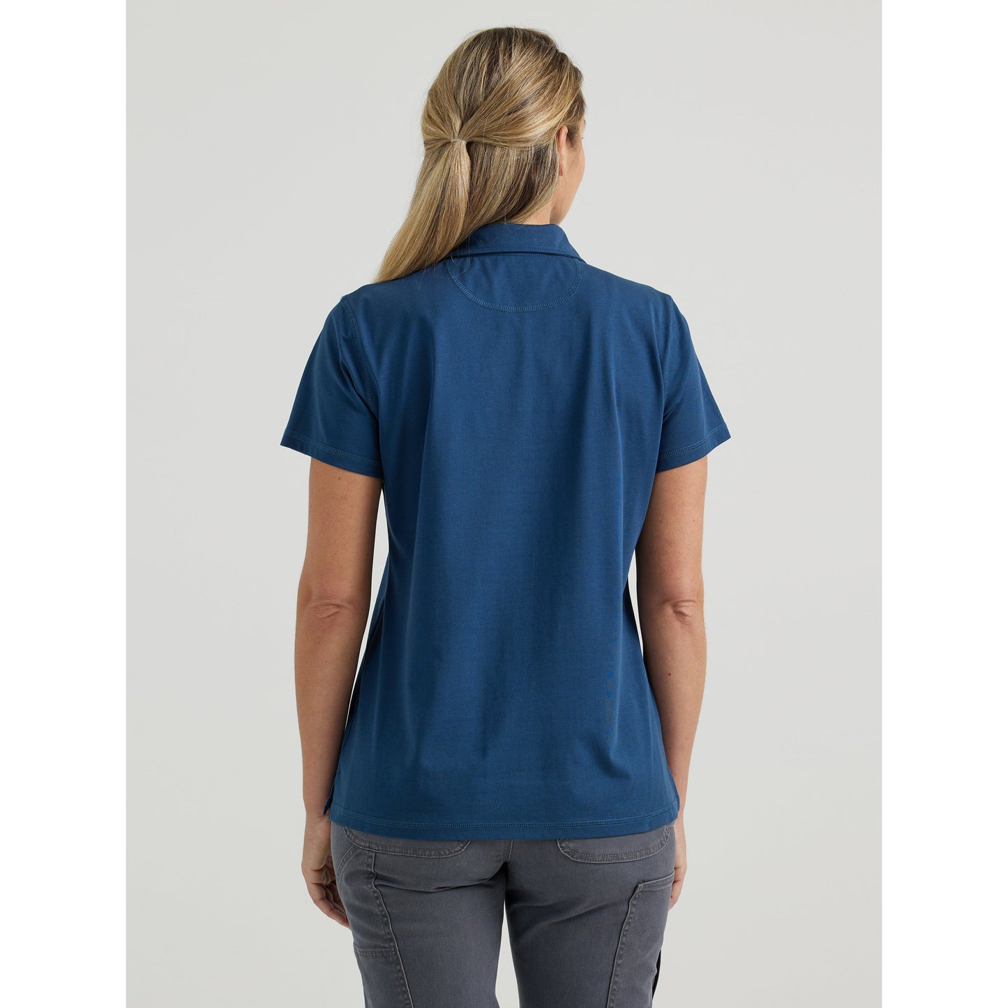 Wrangler Women's Riggs Performance Knit Short Sleeve Polo Shirt - Navy