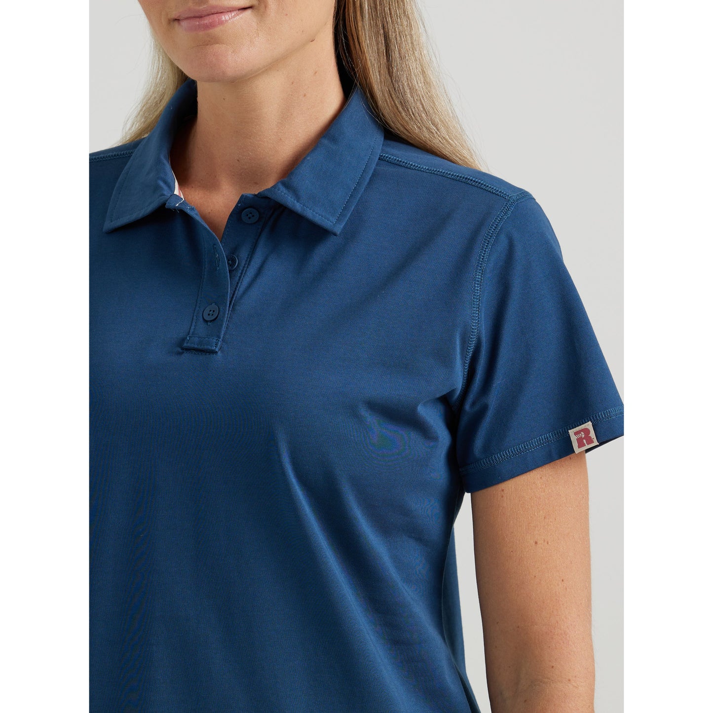Wrangler Women's Riggs Performance Knit Short Sleeve Polo Shirt - Navy