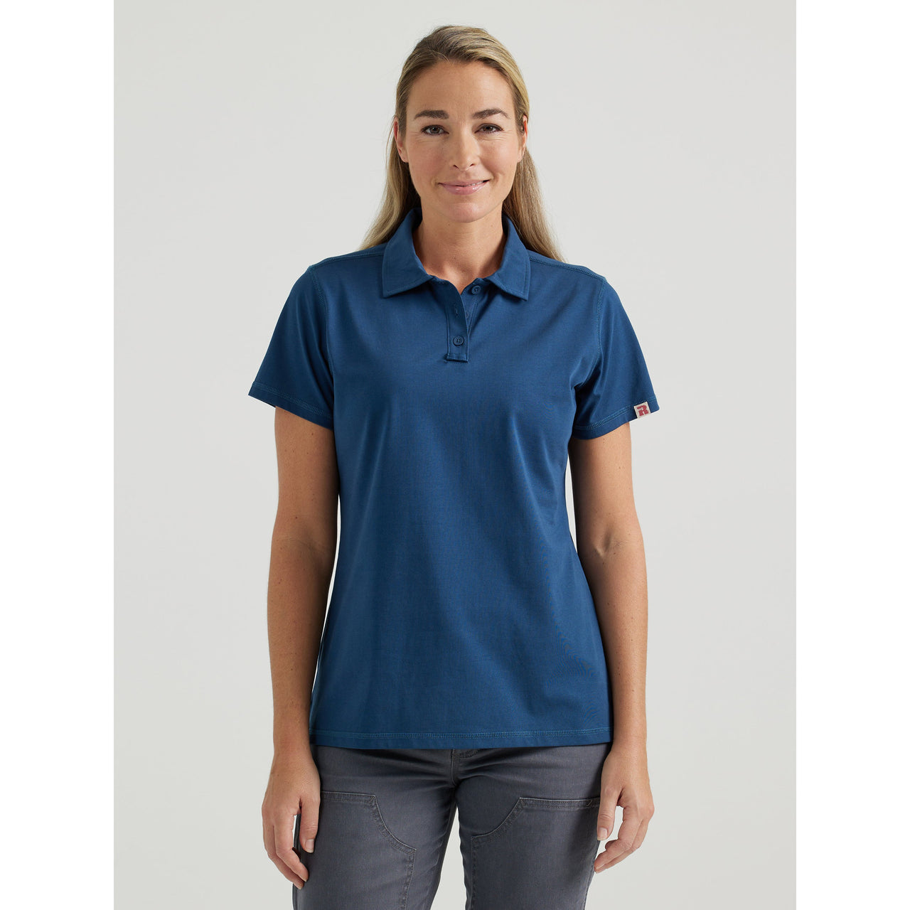 Wrangler Women's Riggs Performance Knit Short Sleeve Polo Shirt - Navy