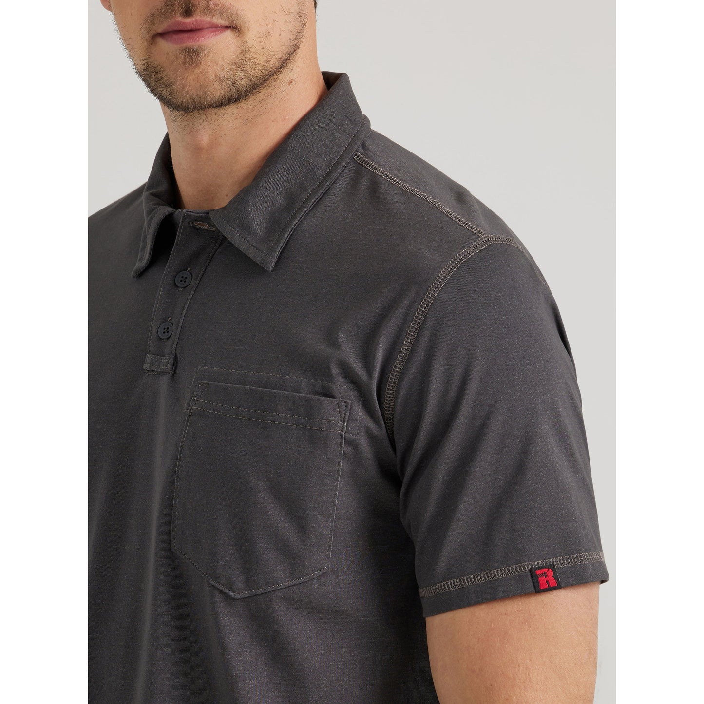 Wrangler Men's Riggs Performance Knit Short Sleeve Polo Shirt - Grey