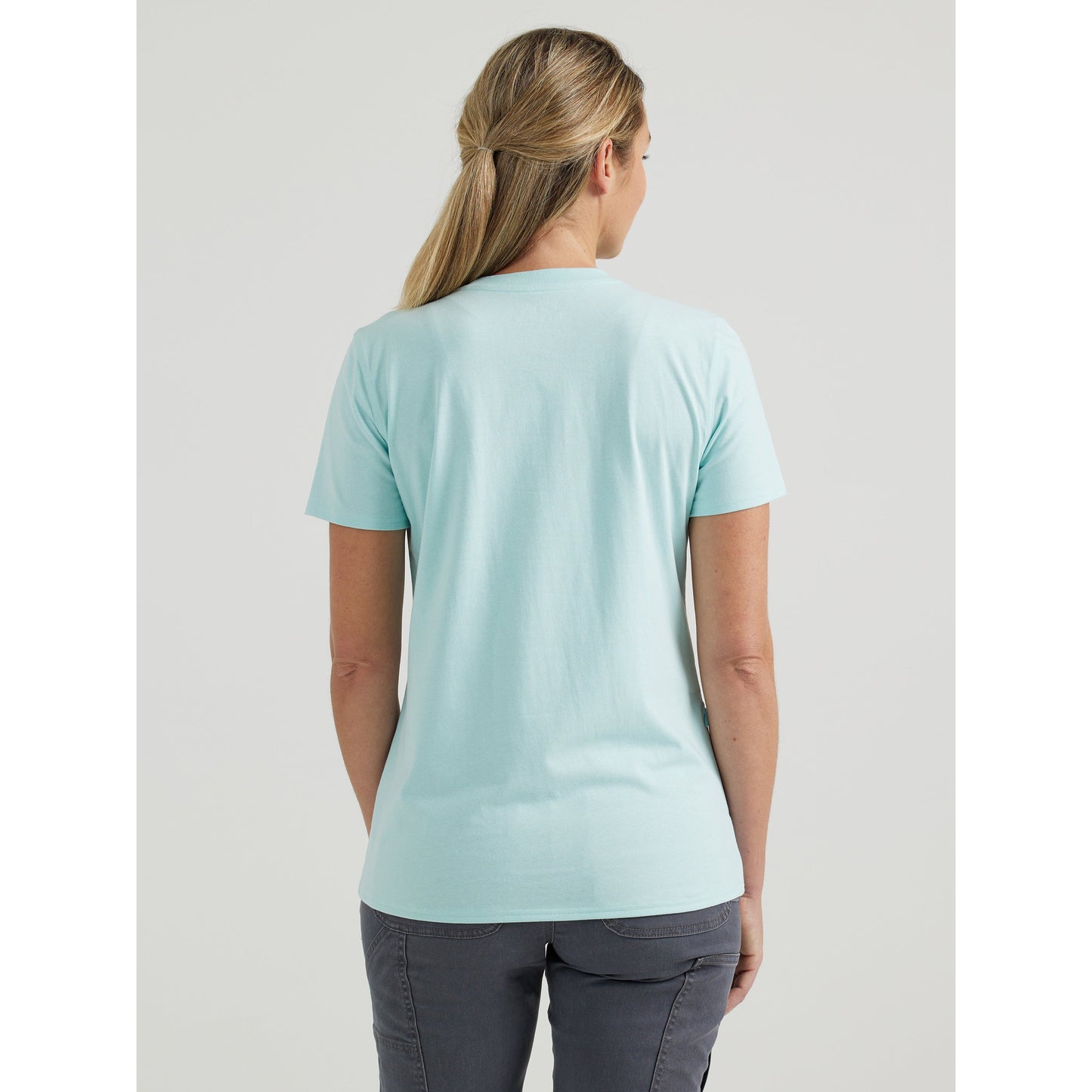 Wrangler Women's Riggs Short Sleeve Performance Tee - Light Blue