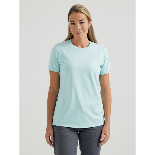 Wrangler Women's Riggs Short Sleeve Performance Tee - Light Blue
