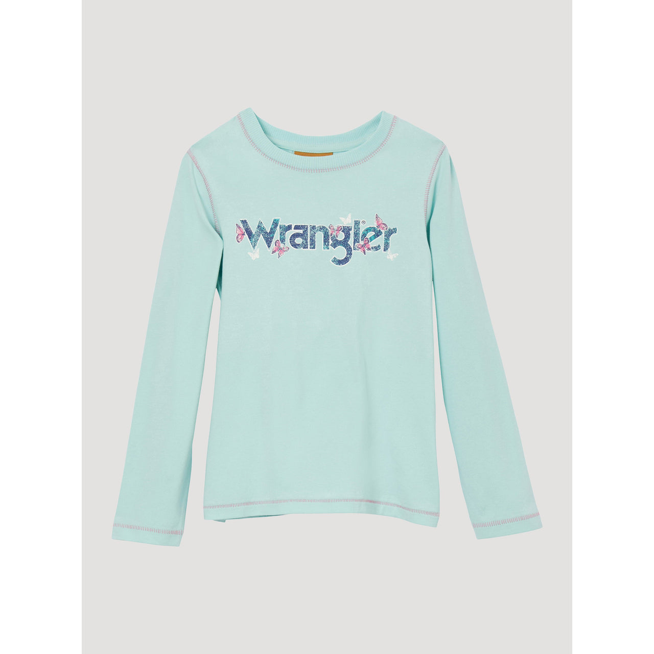 Wrangler Girl's Long Sleeve Graphic Logo Shirt - Mint