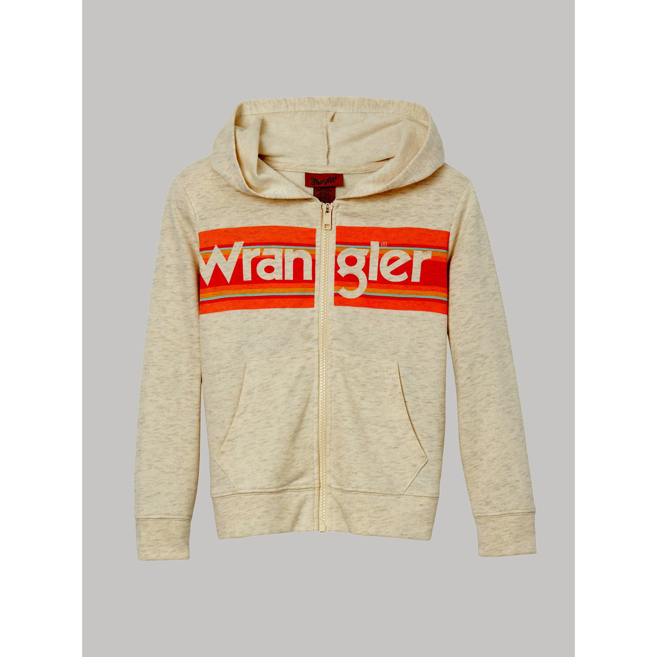 Wrangler Girl's Long Sleeve Logo Full Zip Sweater - Oat