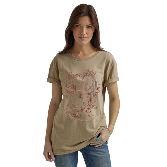 Wrangler Women's Desert Boyfriend Tee - Beige