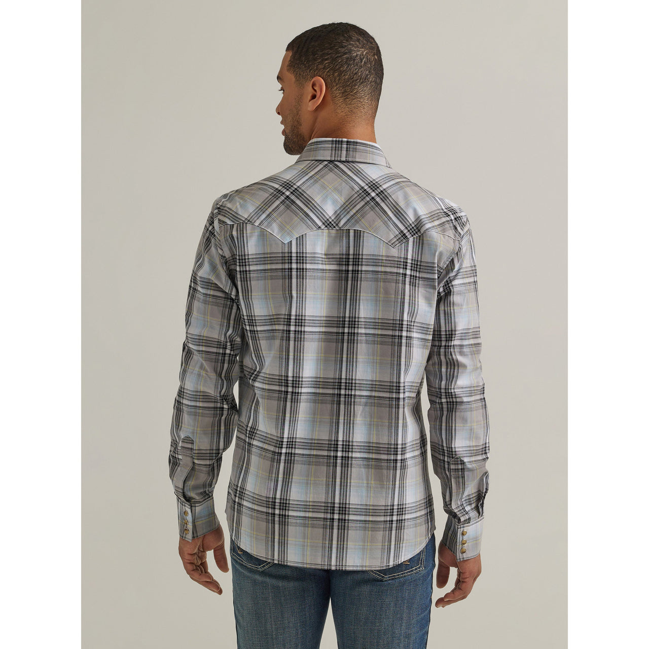 Wrangler Men's Retro Core Long Sleeve Plaid Shirt - Grey