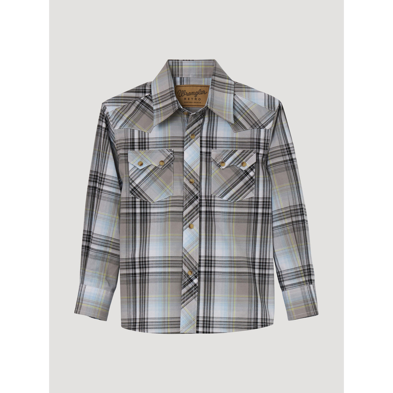 Wrangler Boy's Retro Core Long Sleeve Plaid Shirt - Sand