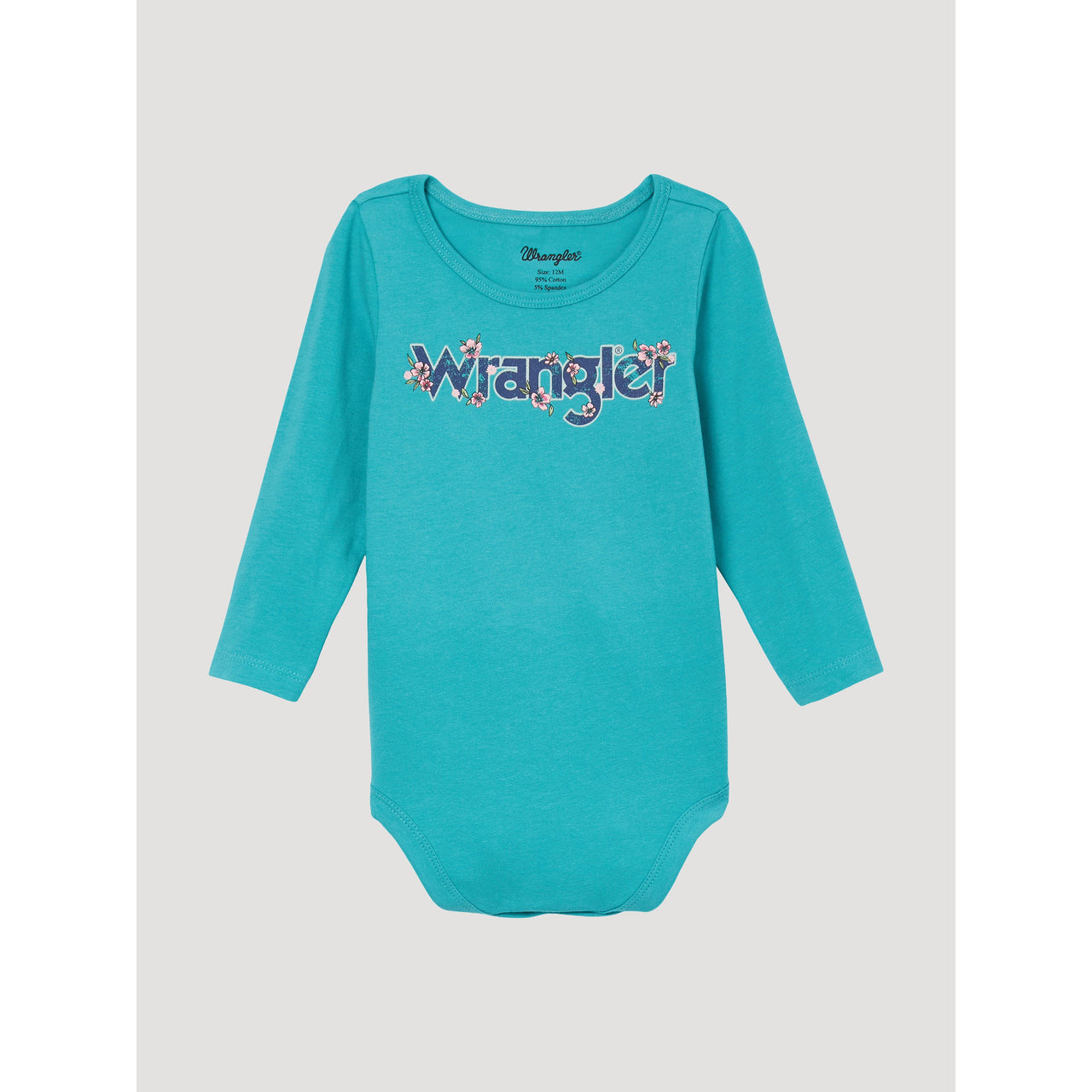 Wrangler Baby Girl Long Sleeve Logo Onsie - Teal