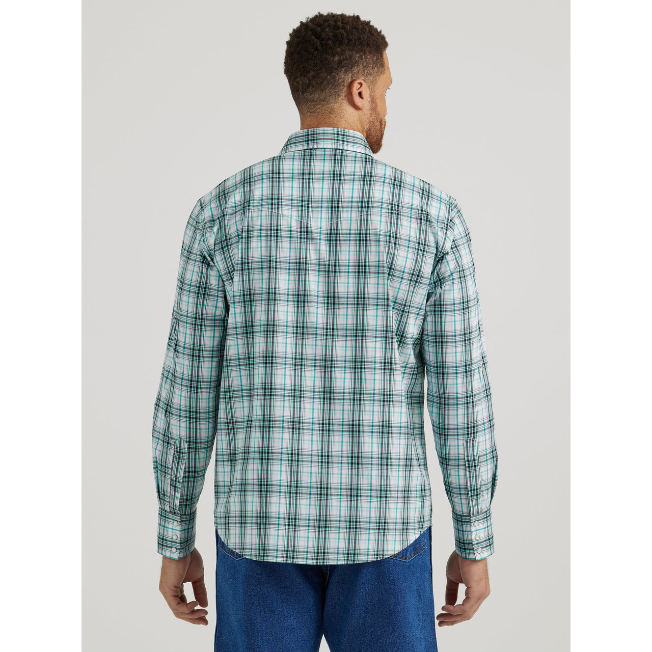 Wrangler Men's Wrinkle Resist Long Sleeve Plaid Shirt - Green