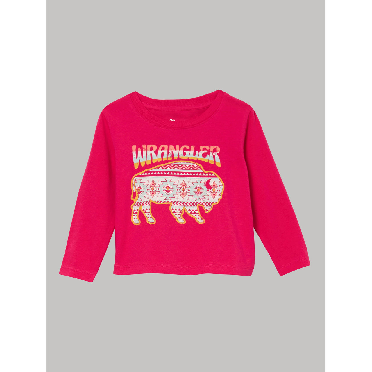 Wrangler Baby Girl Long Sleeve Graphic Bison Shirt - Pink