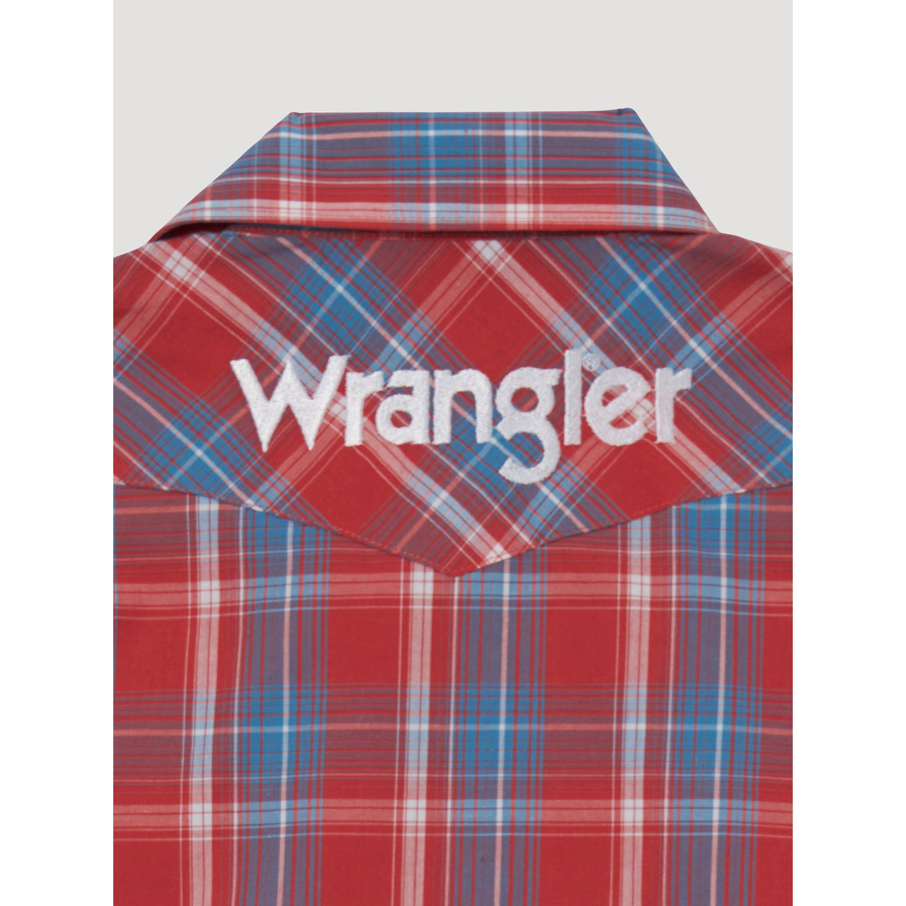 Wrangler Boy's Logo Long Sleeve Plaid Shirt - Red