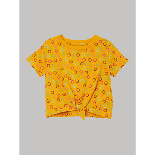 Wrangler Baby Girl Short Sleeve Horseshoe Shirt - Yellow