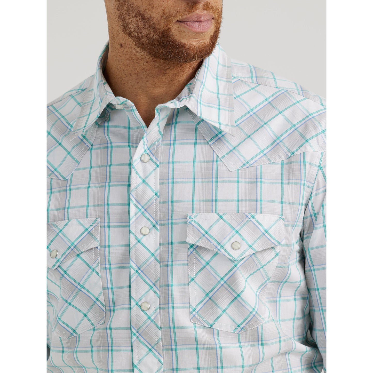Wrangler Men's 20X Advanced Comfort Long Sleeve Classic Fit Snap Shirt - White