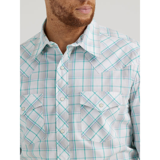 Wrangler Men's 20X Advanced Comfort Long Sleeve Classic Fit Snap Shirt - White