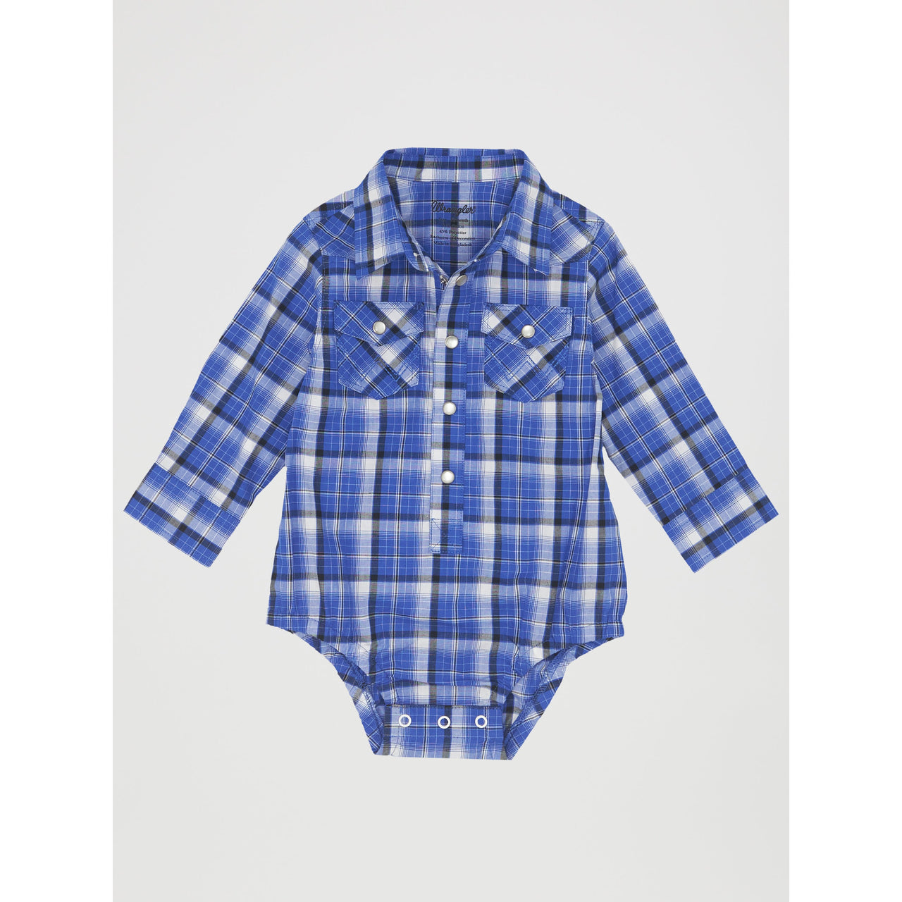 Wrangler Baby Boy's Plaid Long Sleeve Shirtall - Blue