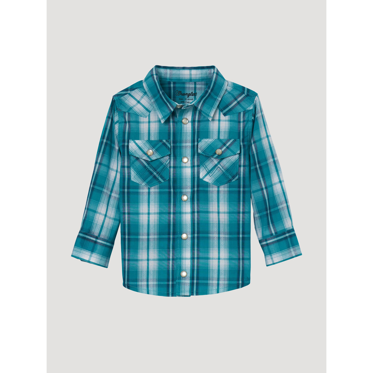 Wrangler Baby Boy's Plaid Long Sleeve Shirt - Teal