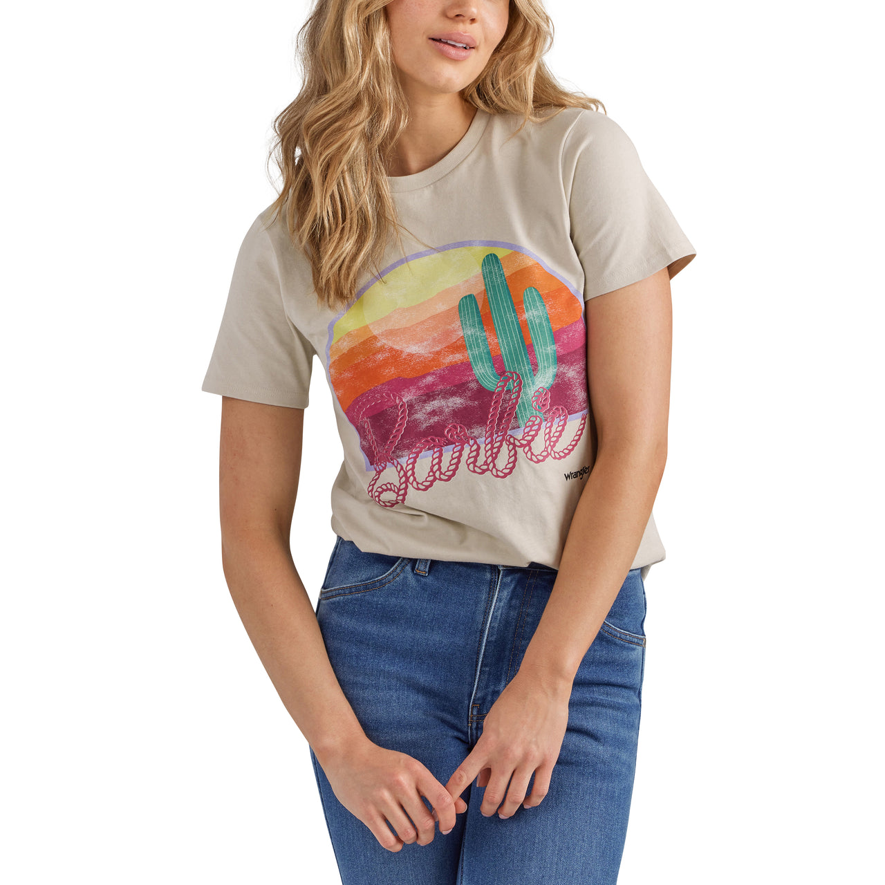 Wrangler X Barbie Women's Regular Fit T-Shirt - Natural