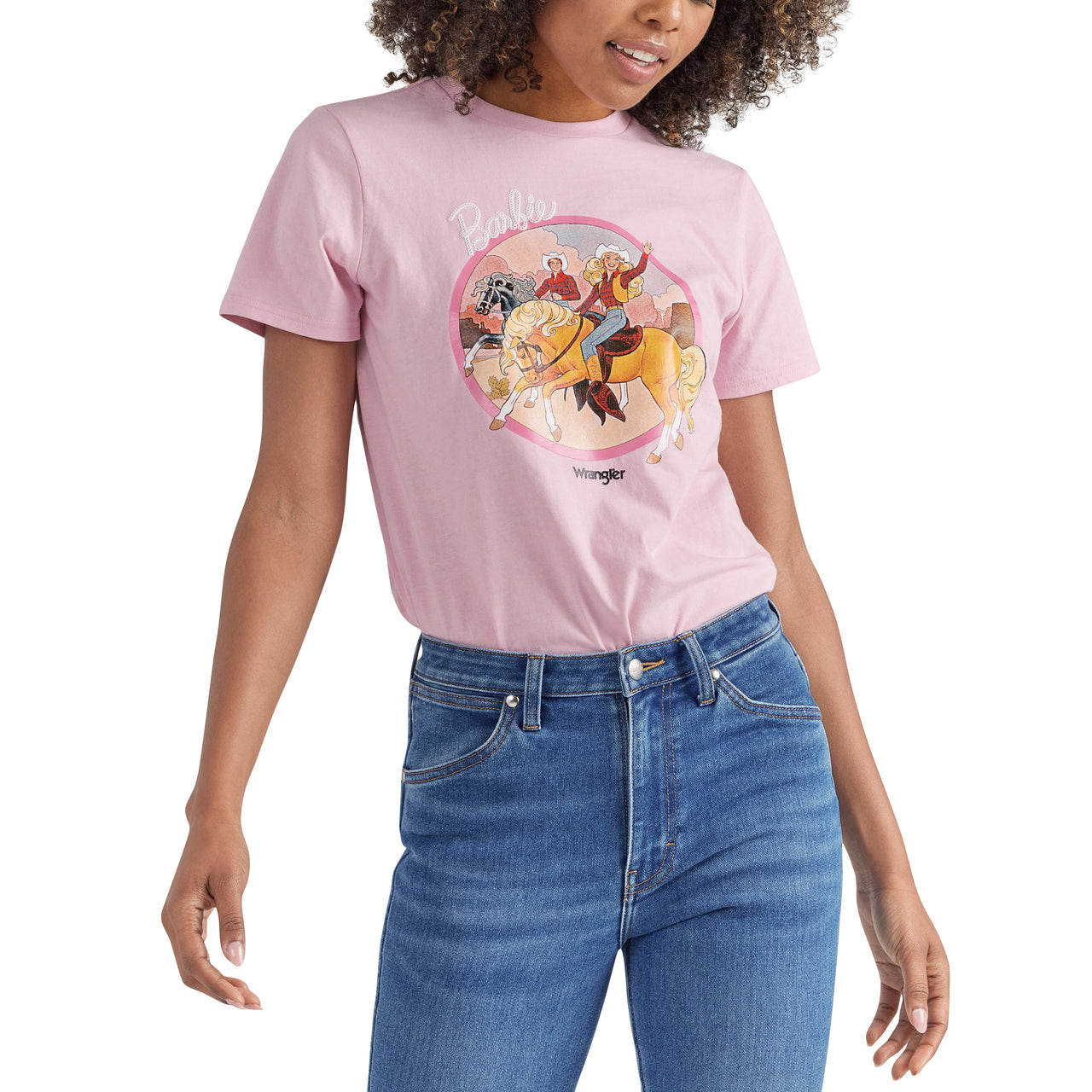 Wrangler X Barbie Women's Regular Fit T-Shirt - Pink