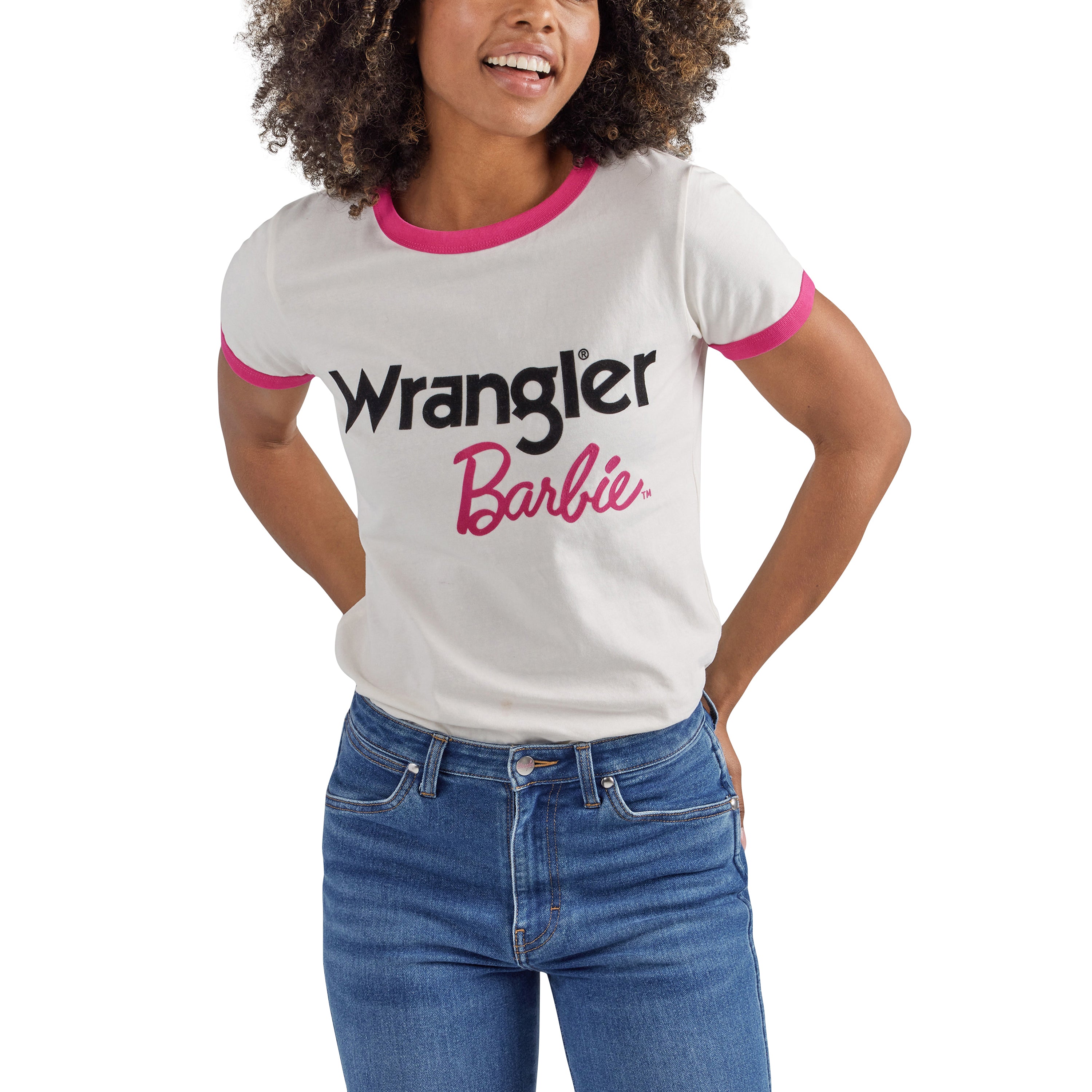 Wrangler X Barbie Ringer T-Shirt - White – Irvine Tack & Western Wear