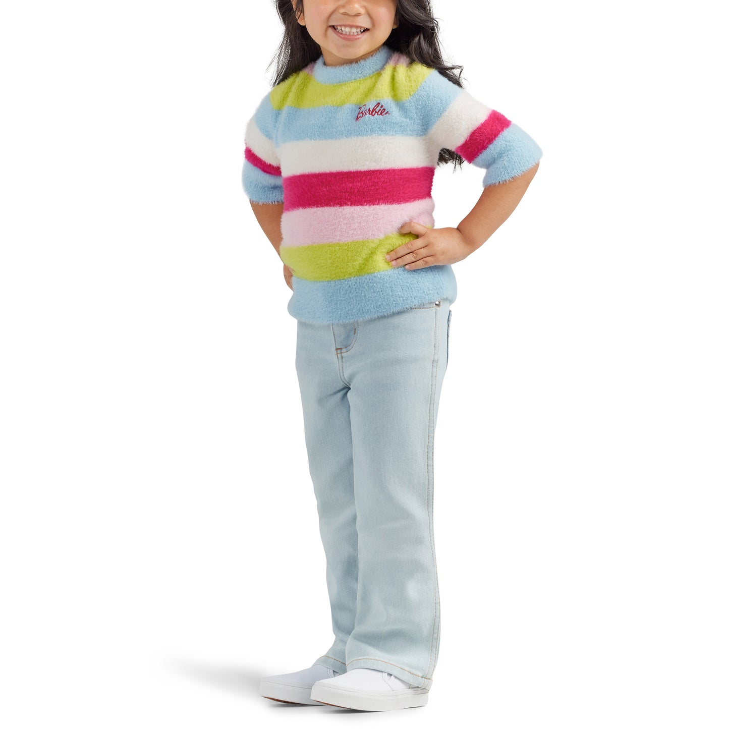 Wrangler X Barbie Girl's Short Sleeve Sweater -Multi