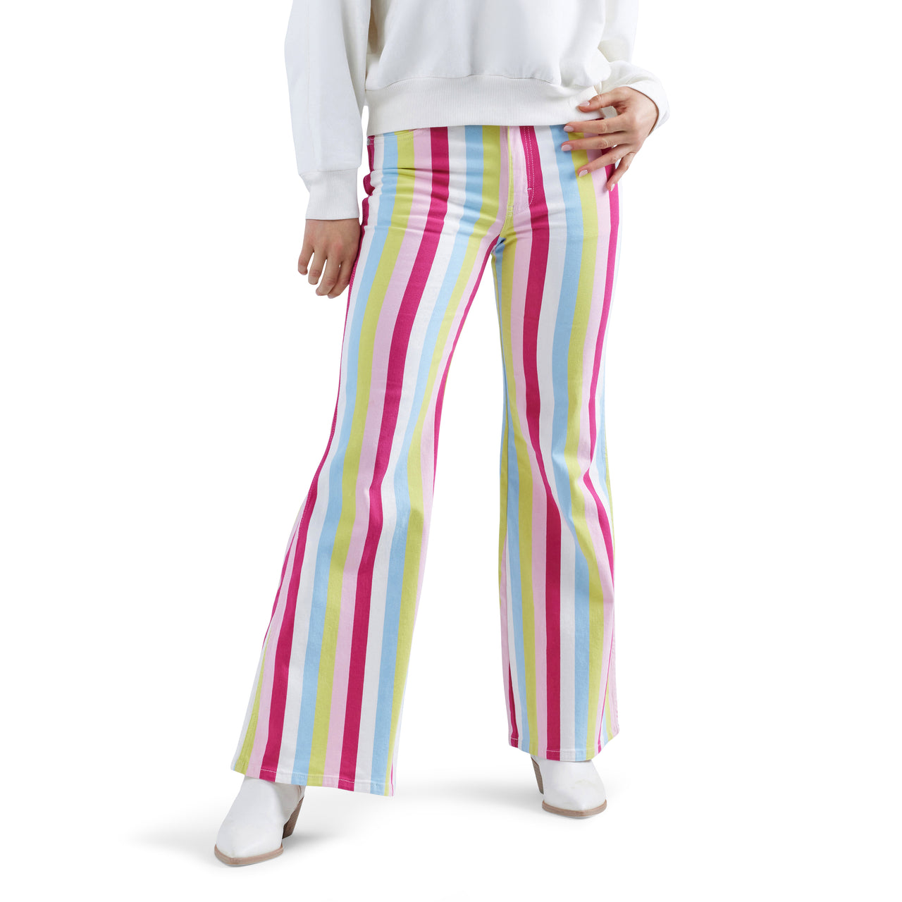 Wrangler X Barbie Women's Striped Flare Jeans - Multi