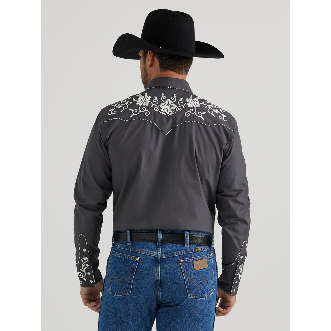 Wrangler Men's Rodeo Ben Long Sleeve Shirt - Grey