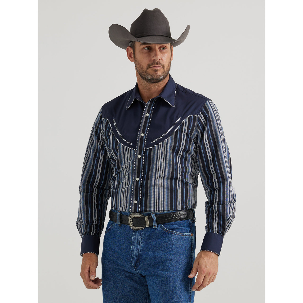 Wrangler Women's Rodeo Ben Long Sleeve Shirt - Navy Blue