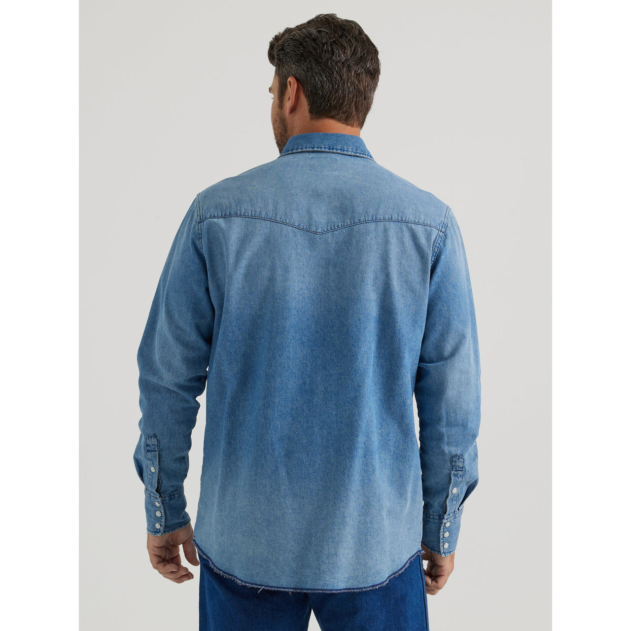 Wrangler Men's Long Sleeve Denim Shirt - Medium Wash