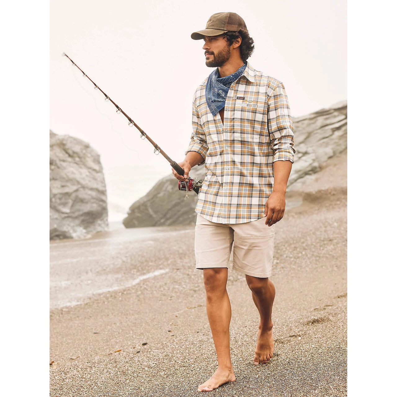 Wrangler Men's ATG Long Sleeve Men's Hike To Fish Plaid - Bistre