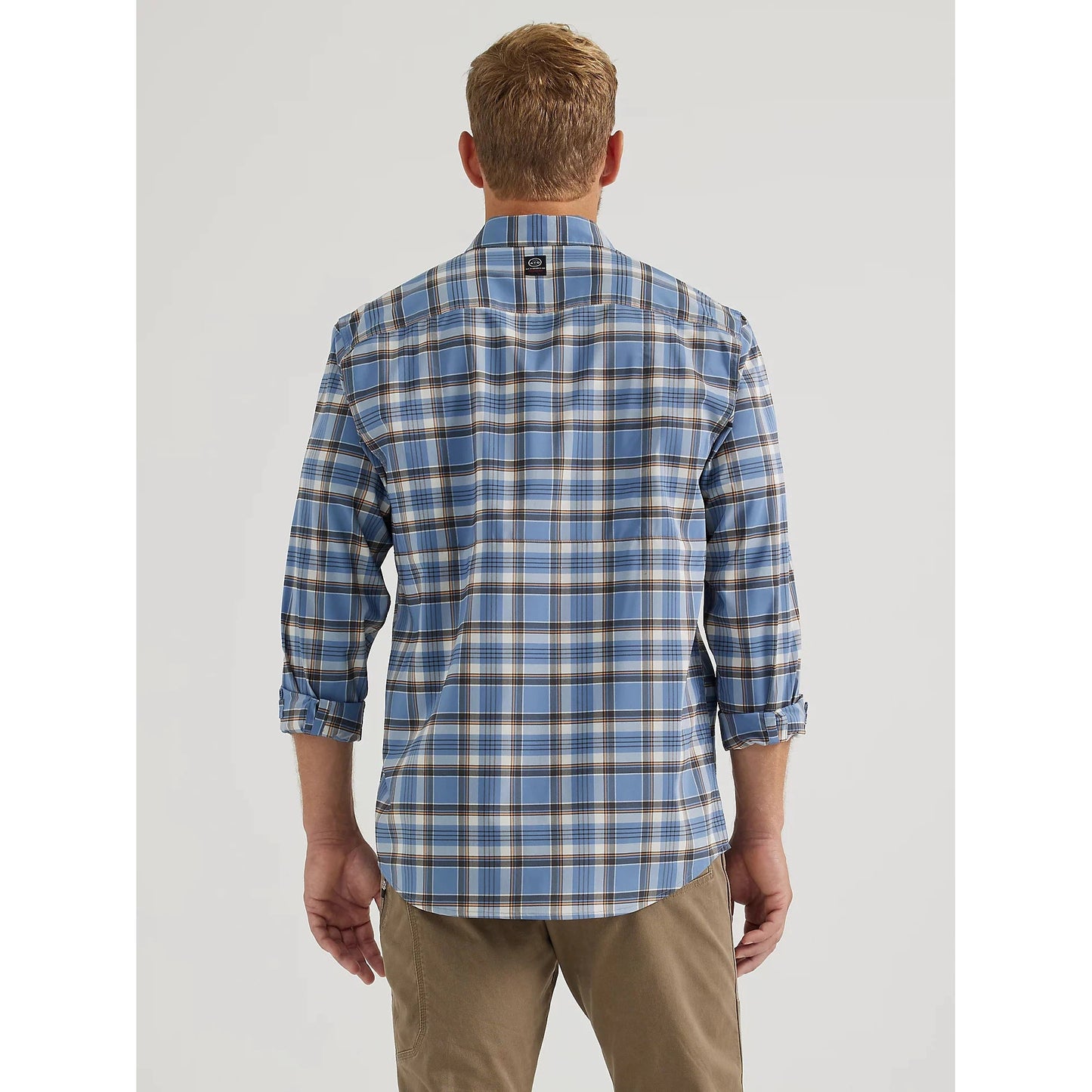 Wrangler Men's ATG Long Sleeve Men's Hike To Fish Plaid -Coronet