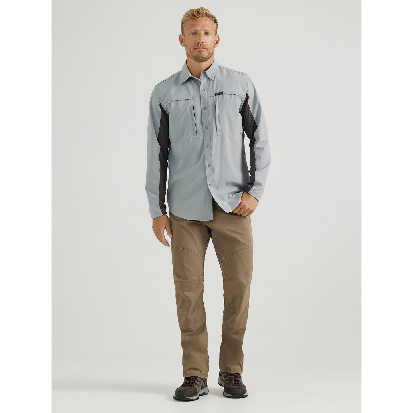 Wrangler Men's ATG Long Sleeve Valley Lake Shirt - Monument