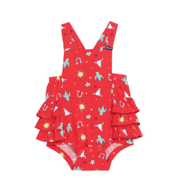 Wrangler Baby Girl's Printed Sleeveless Onesie - Red