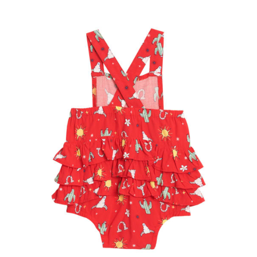 Wrangler Baby Girl's Printed Sleeveless Onesie - Red