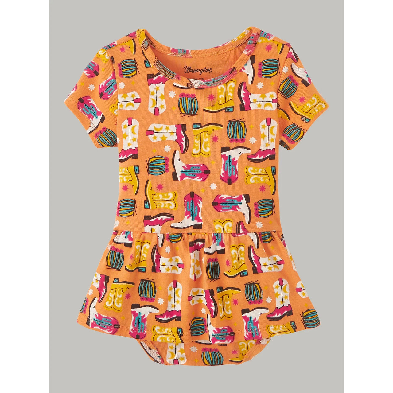 Wrangler Baby Girl's Short Sleeve Onsie - Orange