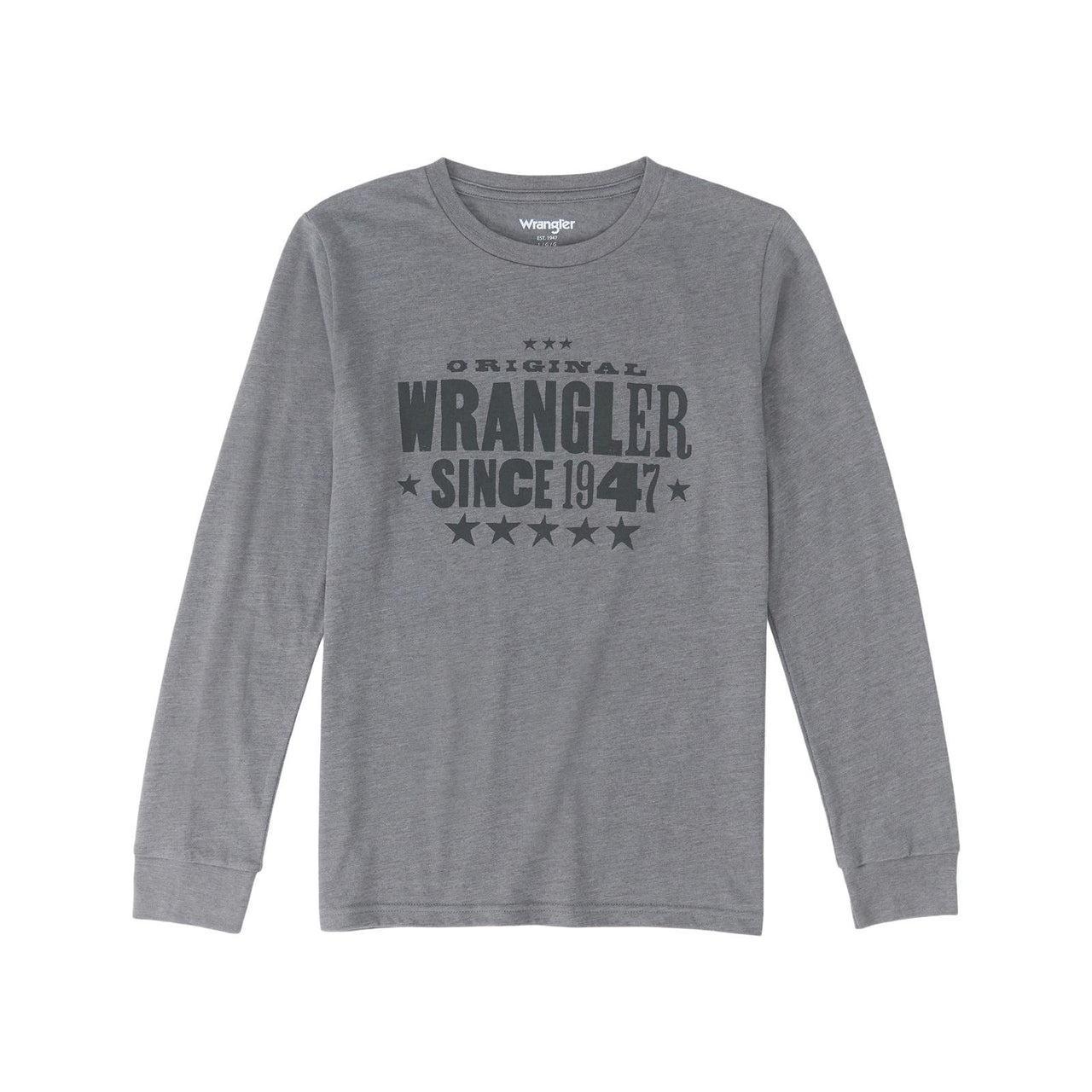 Wrangler Boy's Long Sleeve T Shirt- Graphite Heather