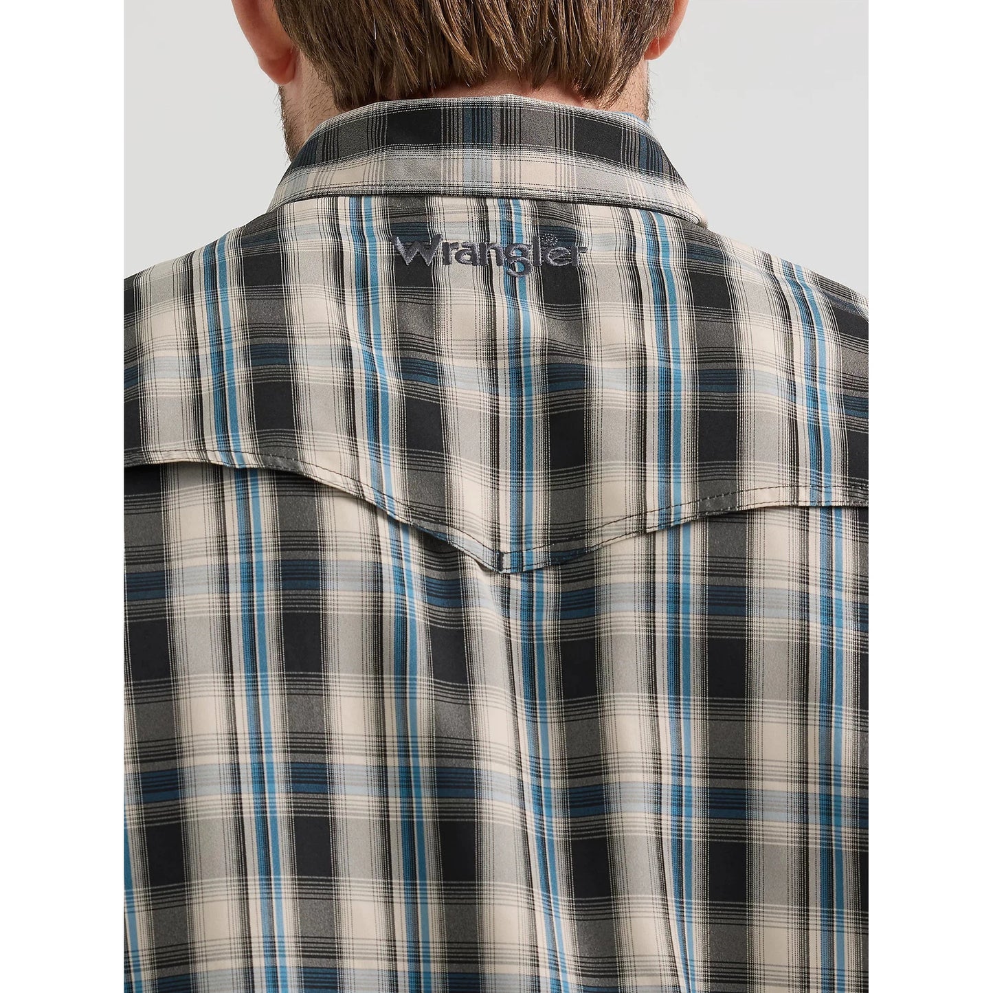 Wrangler Men's Performance Snap Long Sleeve Solid Shirt - Tan Black