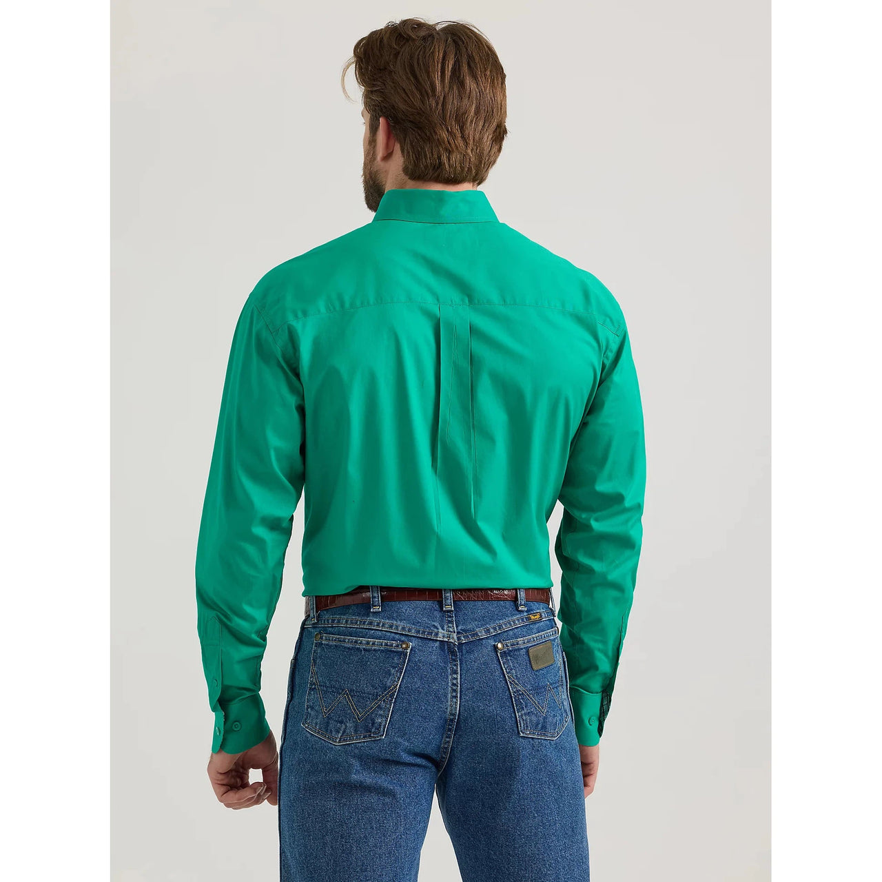 Wrangler Men's George Strait Button Down Long Sleeve Shirt - Kelly Green