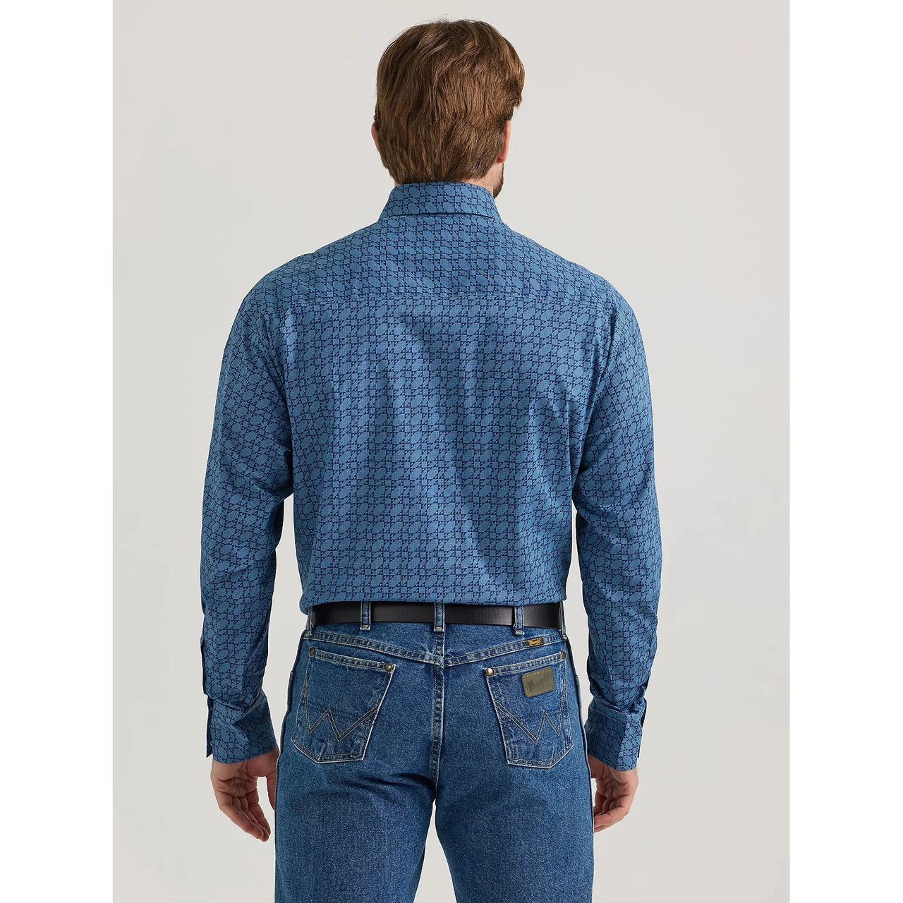 Wrangler Men's George Strait Long Sleeve Troubadour Shirt - Star Blue