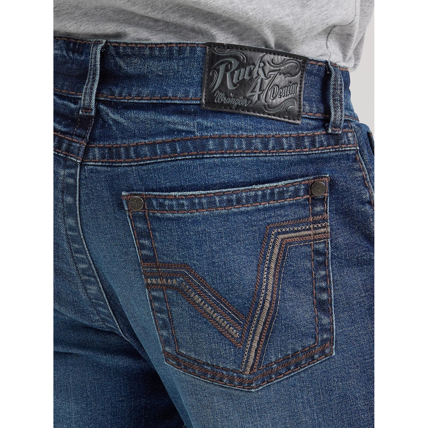 Wrangler Men's Rock 47 HO24 Slim Straight Cut Jeans -Deverow