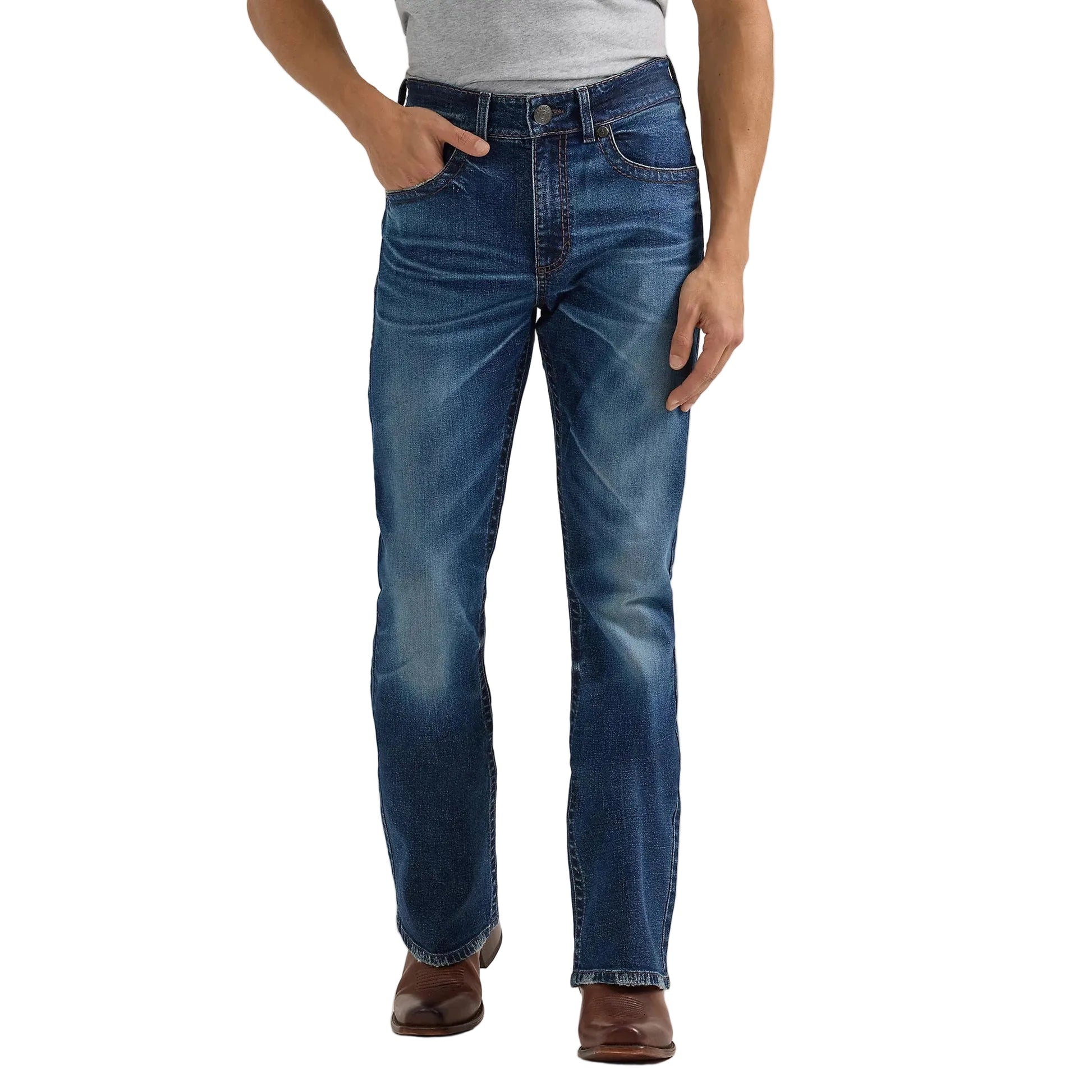 Wrangler Men's Western Rock 47 Slim Boot Jean - Medium Wash - Irvine Tack & Western Wear