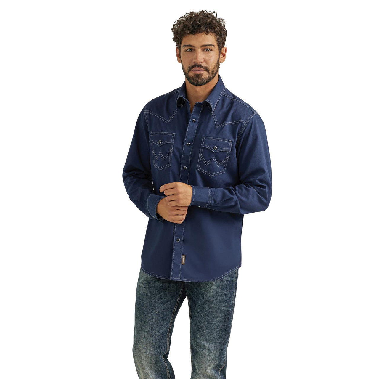 Wrangler Retro Premium Long Sleeve Shirt - Navy