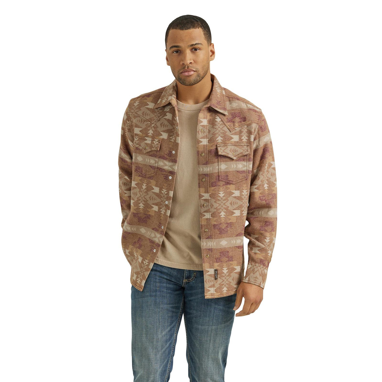 Wrangler Retro Premium Long Sleeve Shirt- Brown