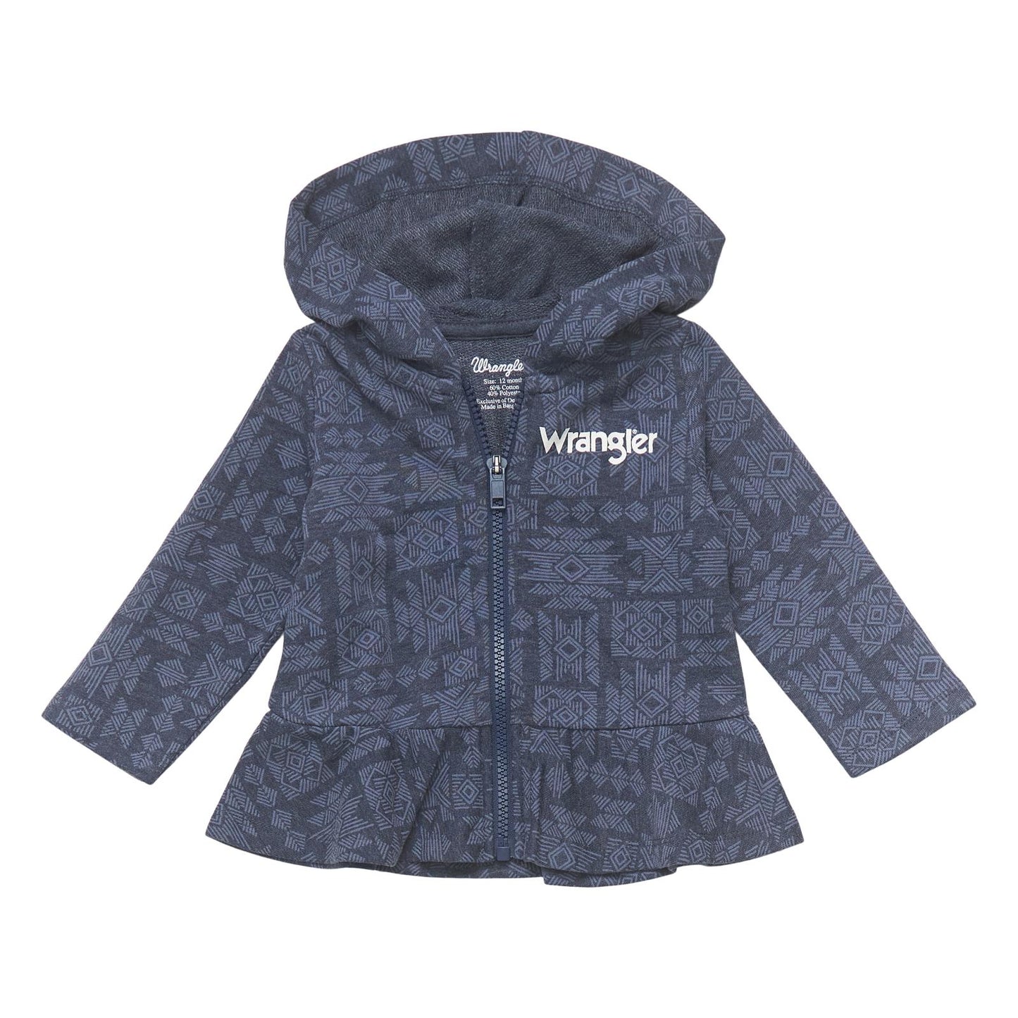 Wrangler West Baby Girl Zip Hoodie - Aztec Navy
