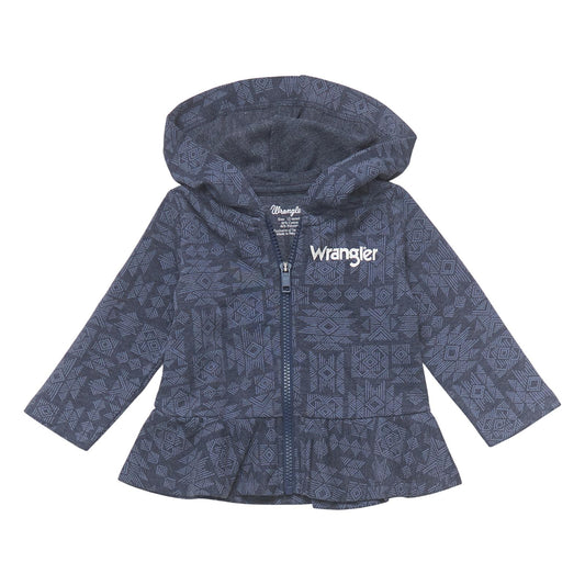Wrangler West Baby Girl Zip Hoodie - Aztec Navy