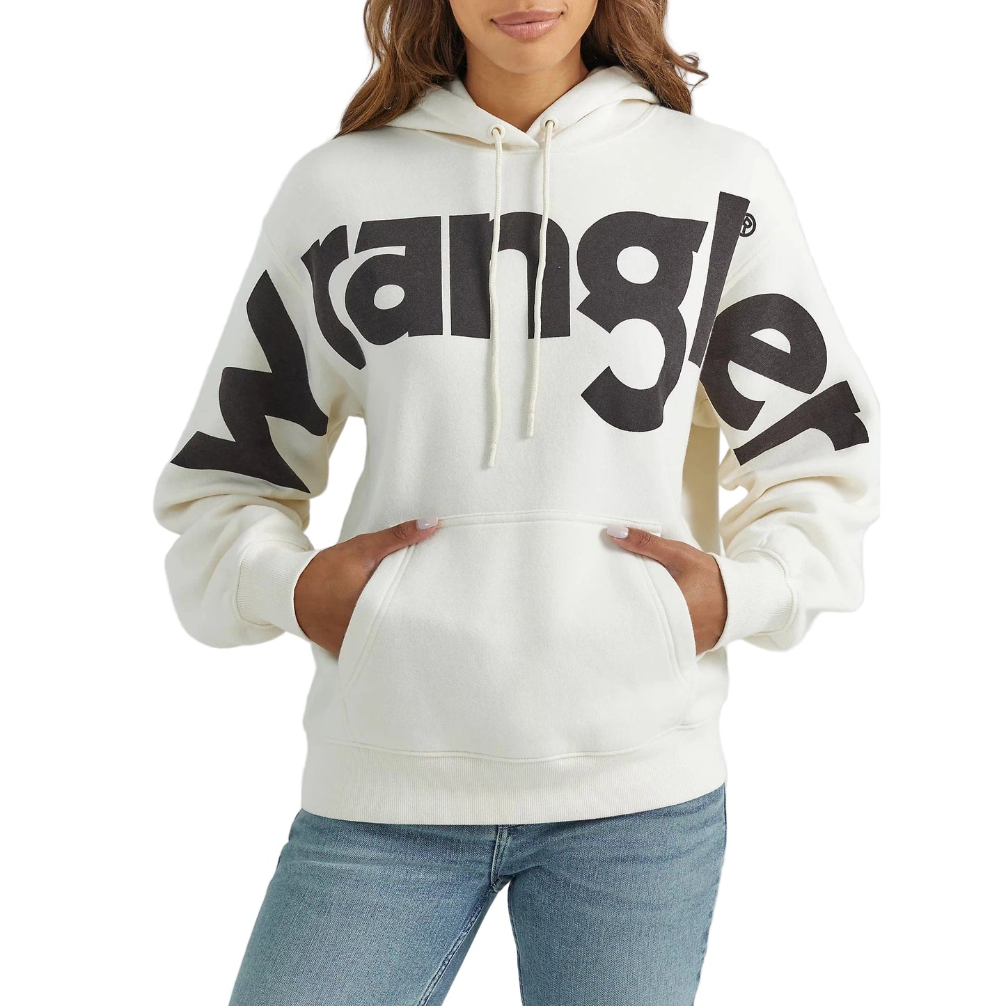Wrangler Women's Retro Western Vintage Hoodie - White/Brown - Irvine Tack & Western Wear